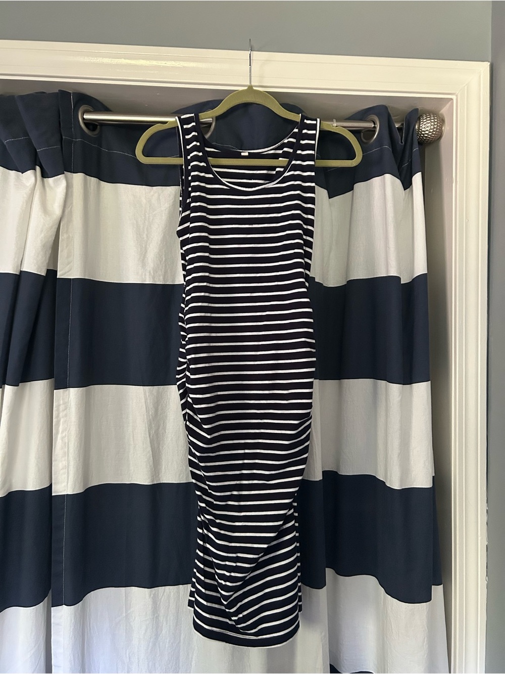 Striped Navy and White maternity Tank Dress